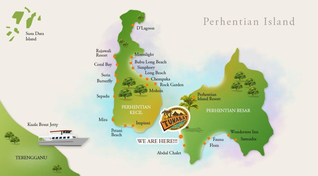 Map of Tuna Bay Island Resort at Perhentian Island