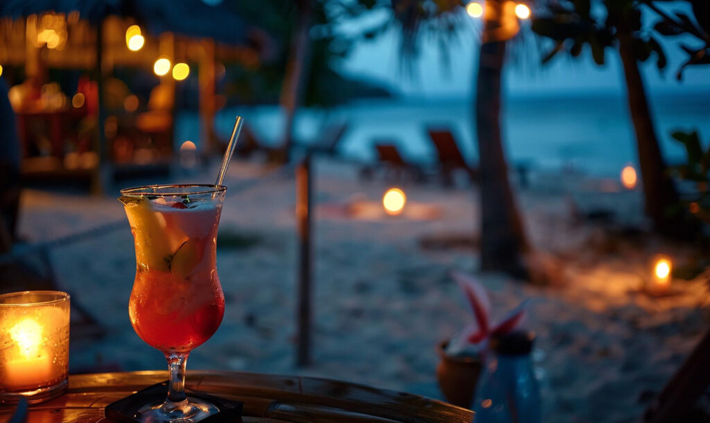 enjoy drinks by long beach perhentian island