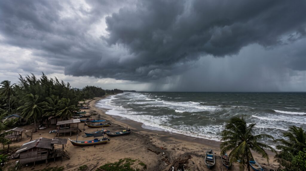 bad weather at the Terengganu coast