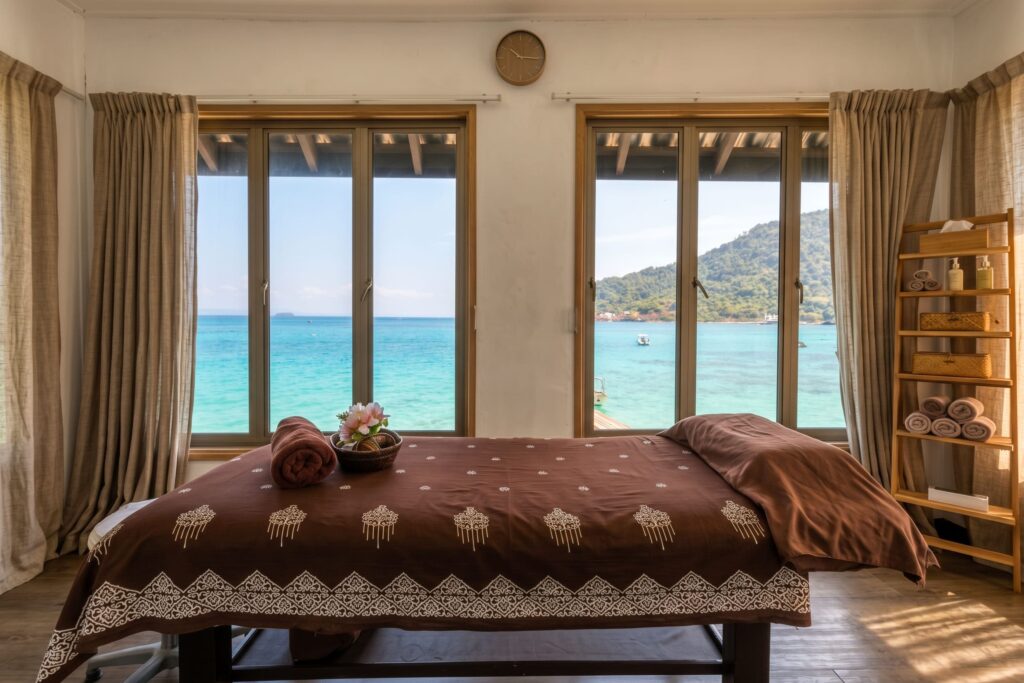 spa and massage in Perhentian Island with a sea view treatment room